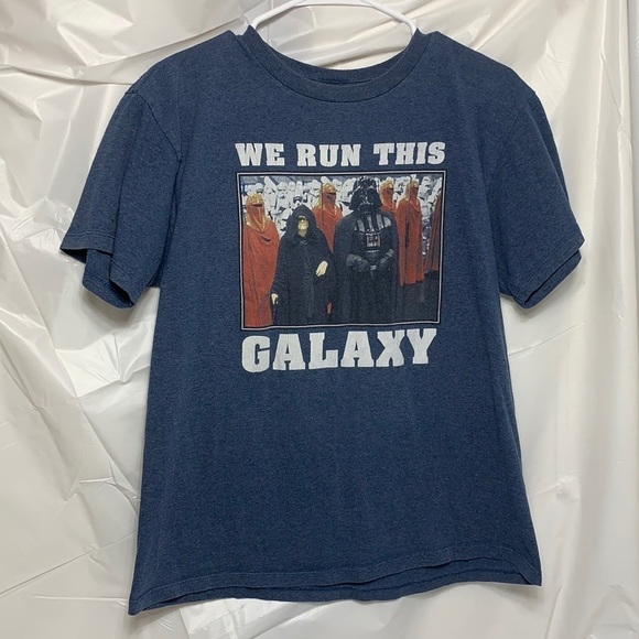 BOYS Star Wars Medium Blue We Run This Galaxy Short Sleeve Tee Shirt Size XL - Picture 2 of 4